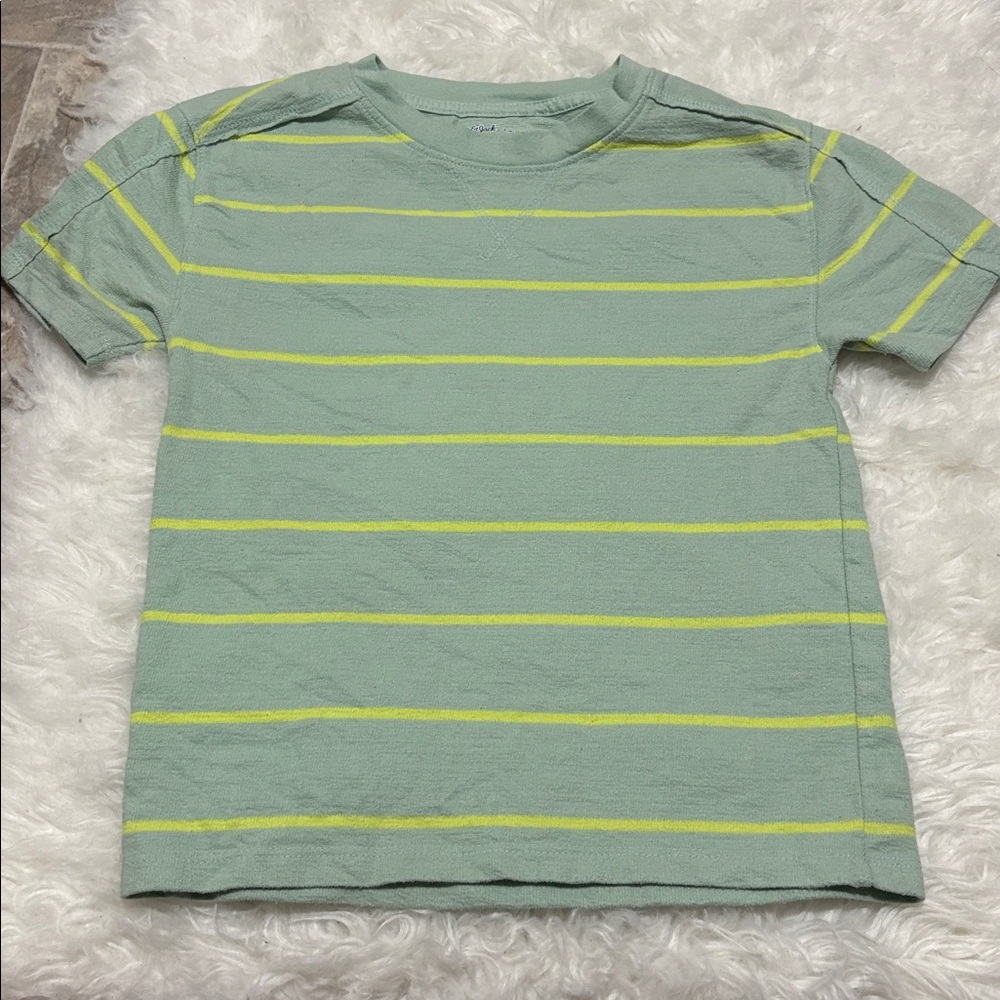 Cat & Jack Green Striped Shirt Size 6/7